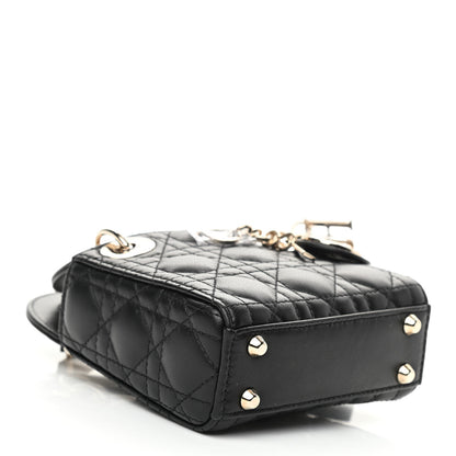 Christian Dior Lambskin Cannage Micro Lady Dior Black 3 of 9