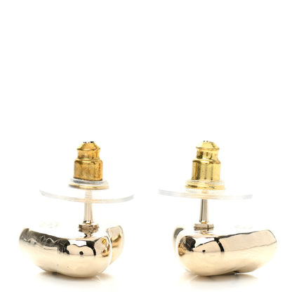 Chanel CC Heart Earrings Gold 3 of 5