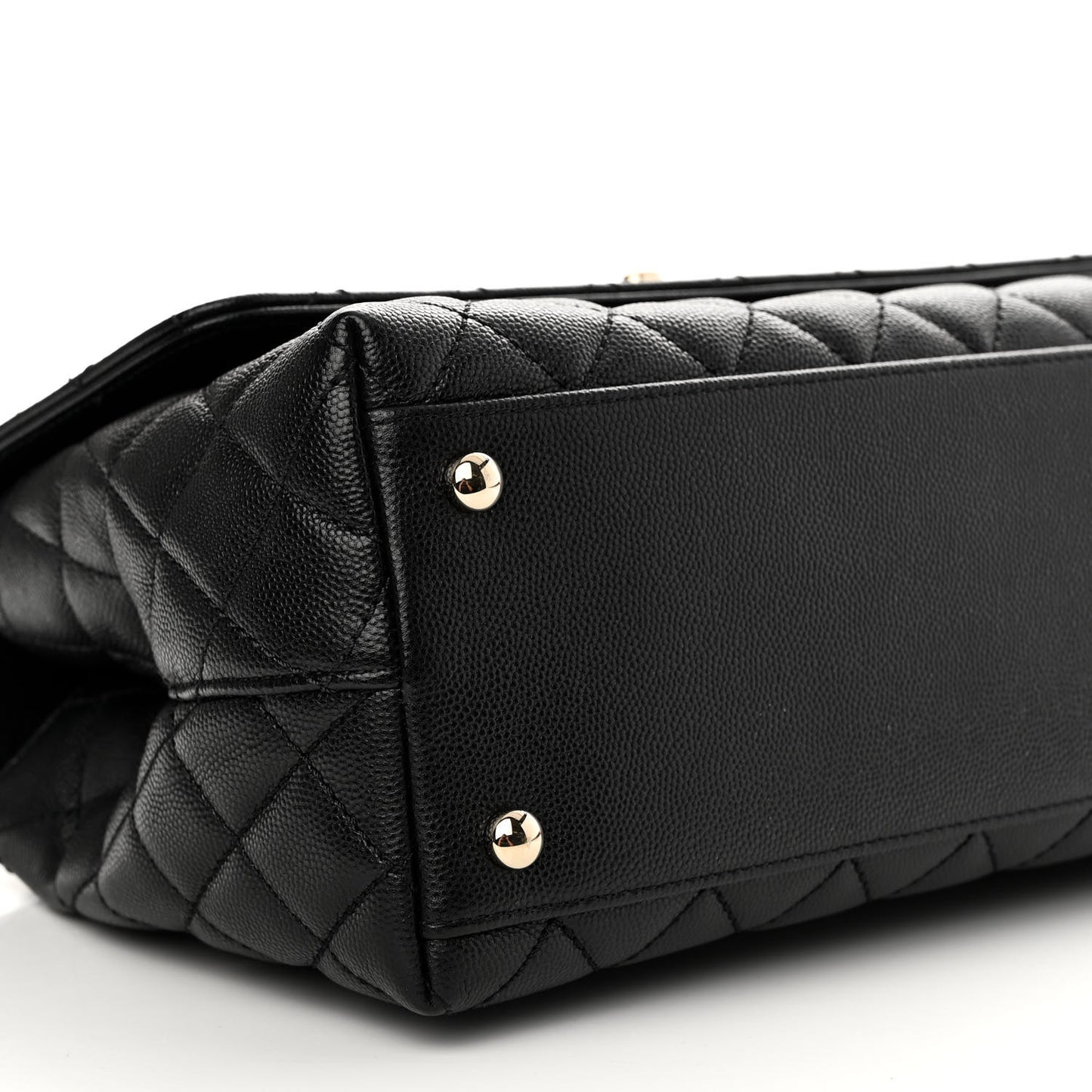 Caviar Quilted Small Coco Handle Flap Black