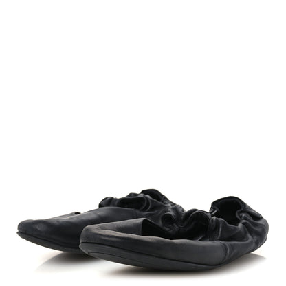 Miu Miu Nappa Ruched Ballerina Flats 37 Black 4 of 9