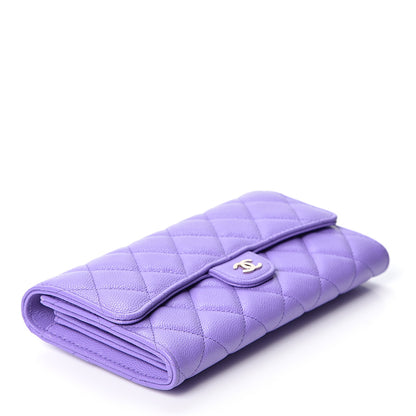 Chanel Caviar Quilted Large Flap Wallet Purple 3 of 10