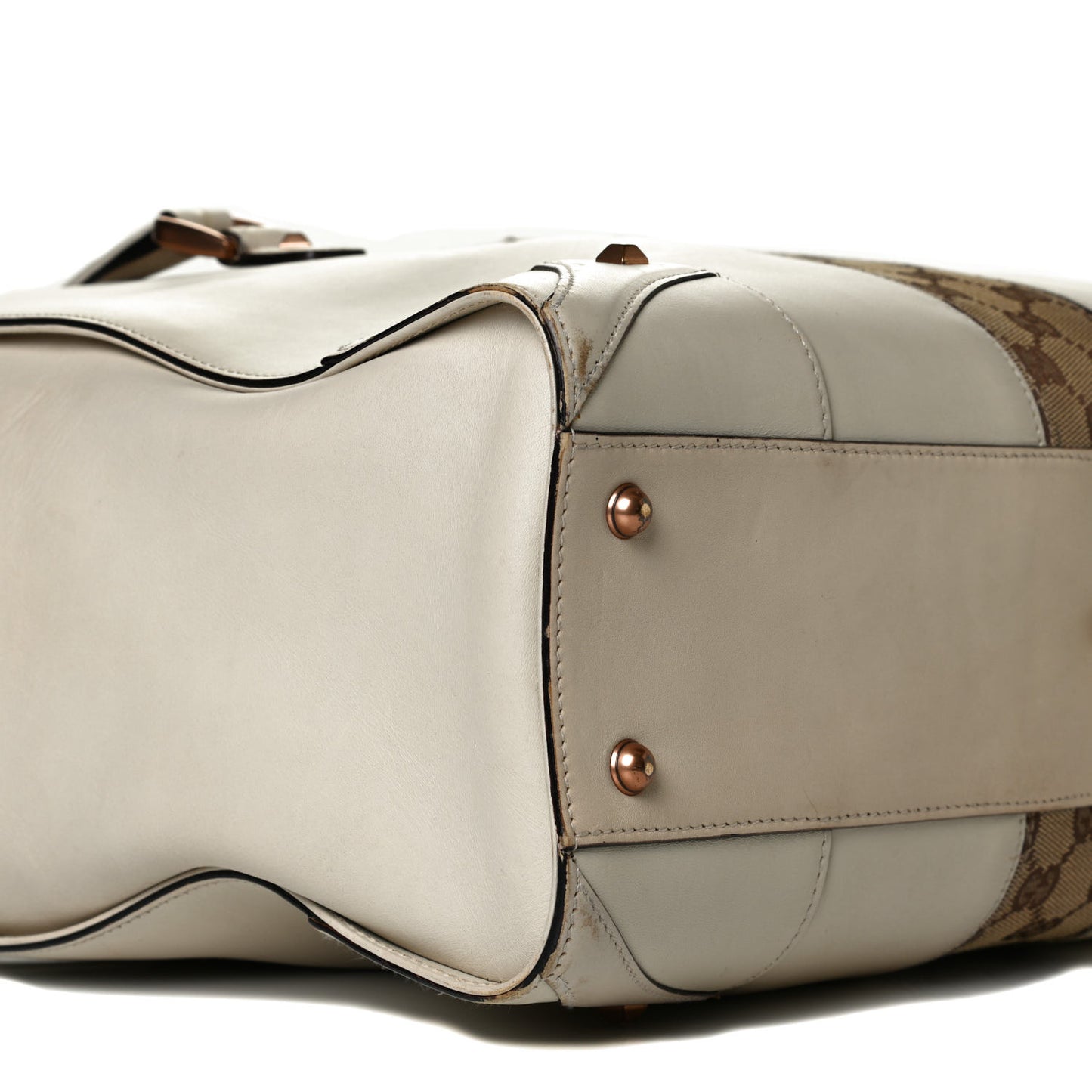 Monogram Calfskin Medium Tote Bag Off White