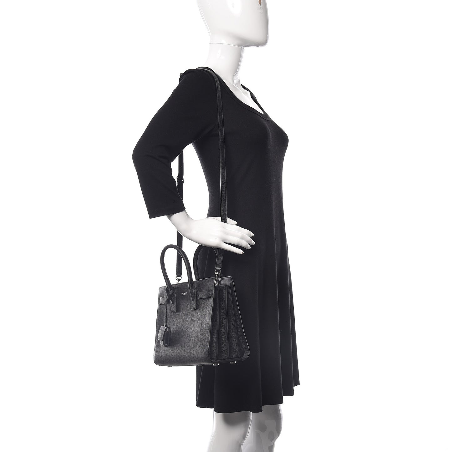 Grained Calfskin Baby Sac De Jour Black