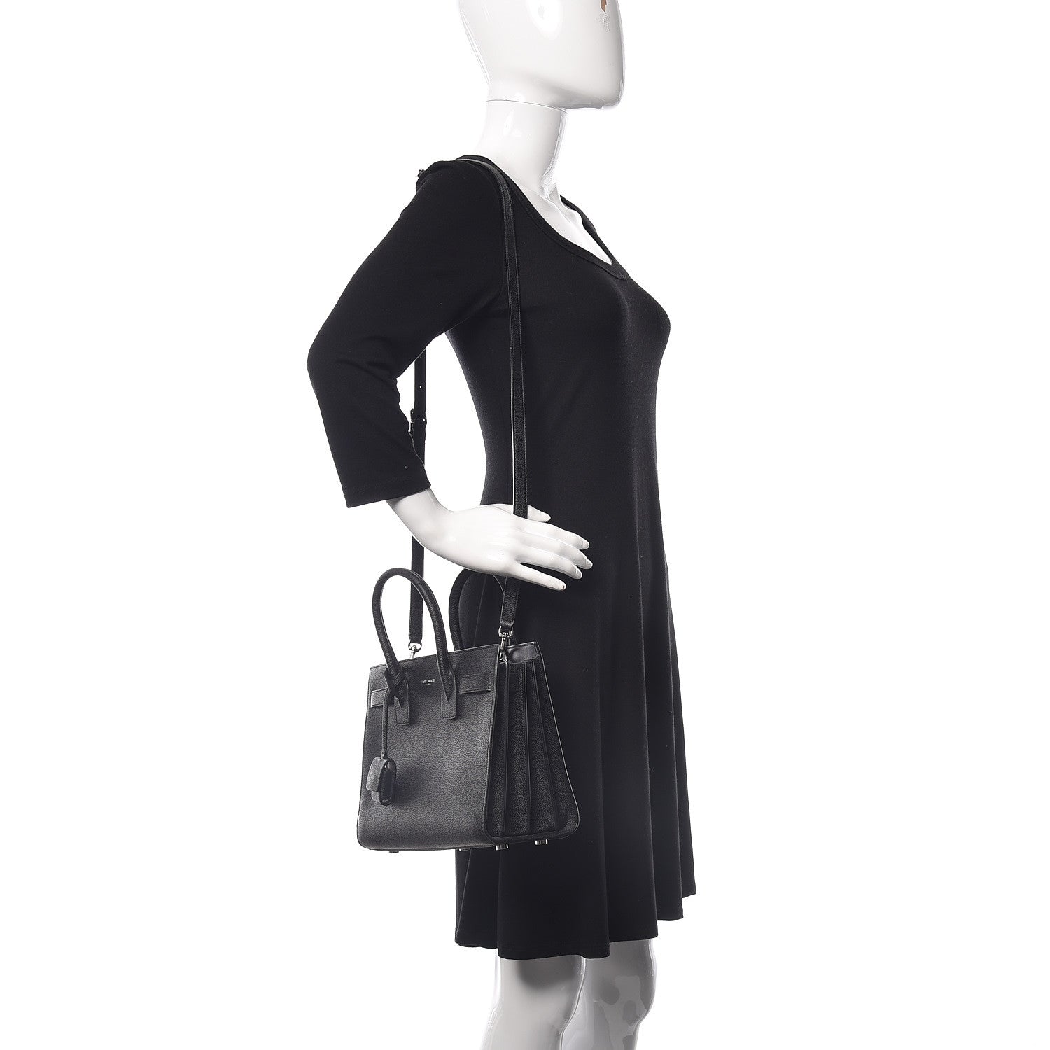 Saint Laurent Grained Calfskin Baby Sac De Jour Black 2 of 9