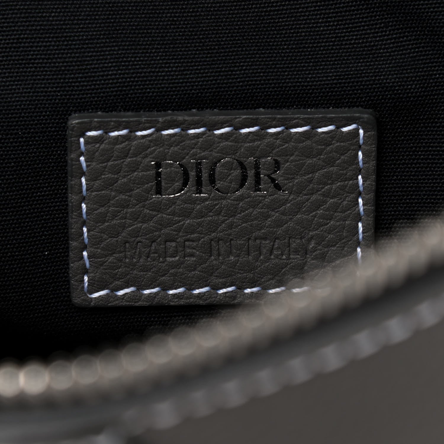 Christian Dior Grained Calfskin Kim Jones Saddle Bag Grey 5 of 8