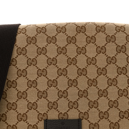 Gucci Monogram Flap Messenger Bag Beige Dark Brown 8 of 12