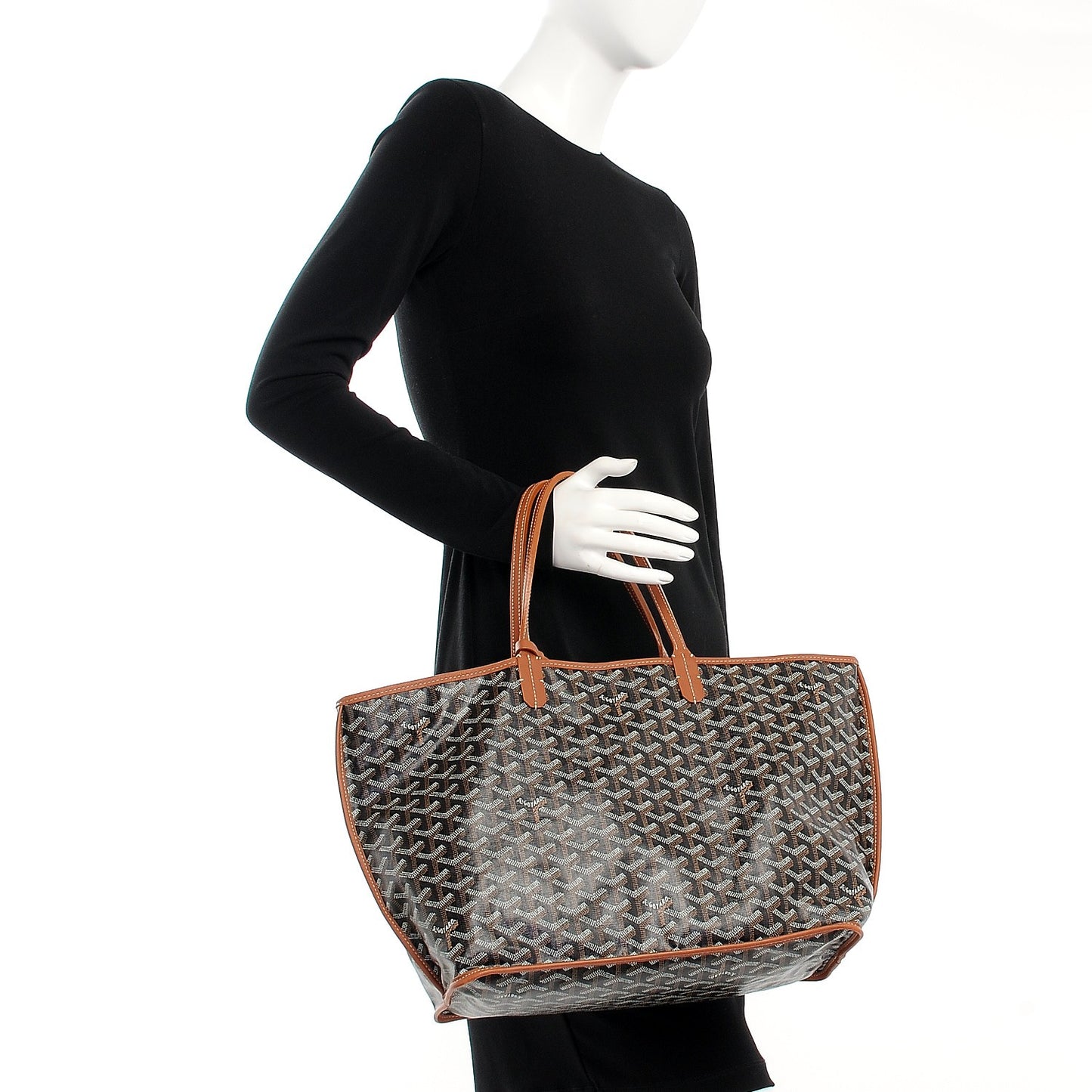 Goyardine Reversible Anjou PM Black Gold