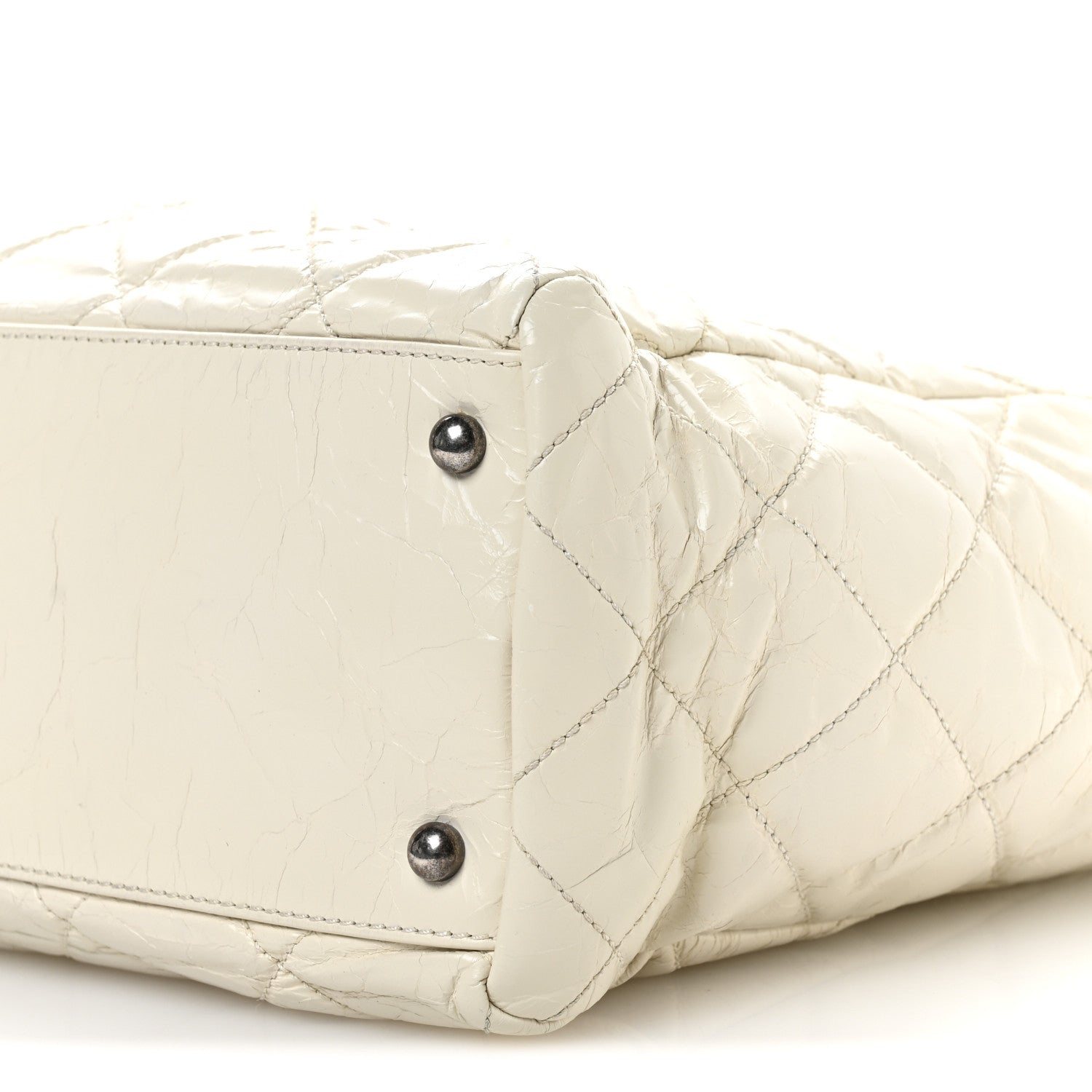 Chanel Glazed Crackled Calfskin Reissue Tote White 10 of 10
