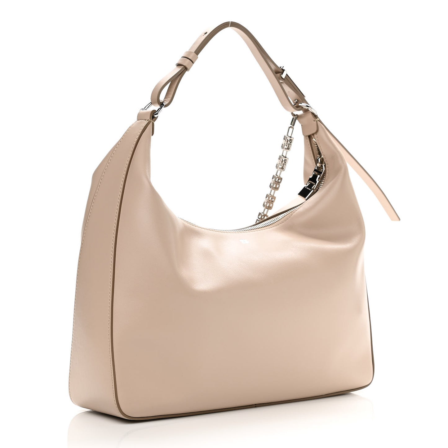 Smooth Calfskin Medium Moon Cut Out Shoulder Bag Dune