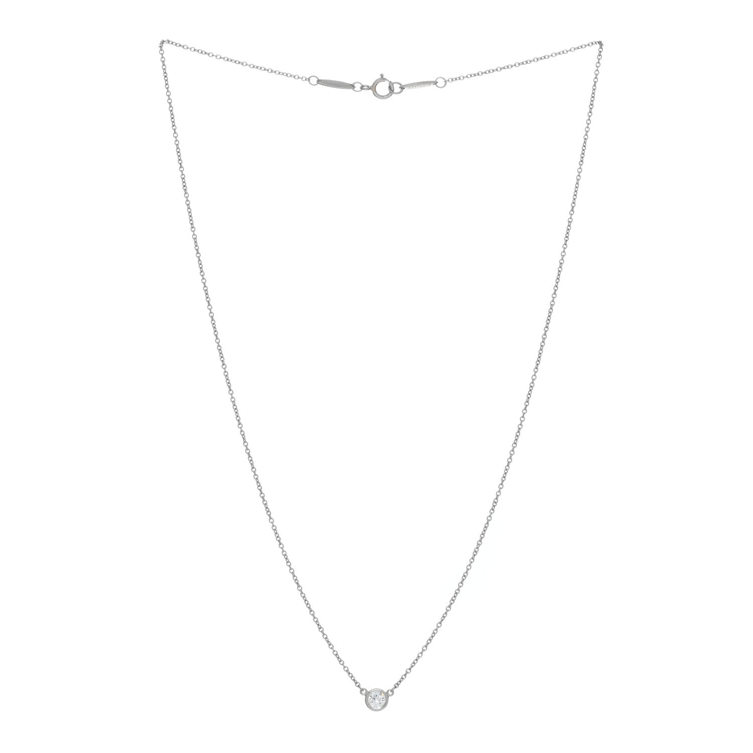 Tiffany Platinum Diamond .23ct Elsa Peretti Diamonds by the Yard Pendant Necklace 2 of 5