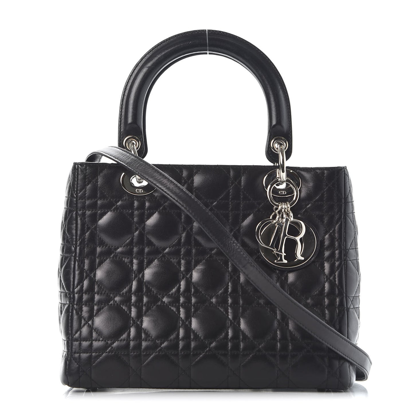Lambskin Cannage Medium Lady Dior Black