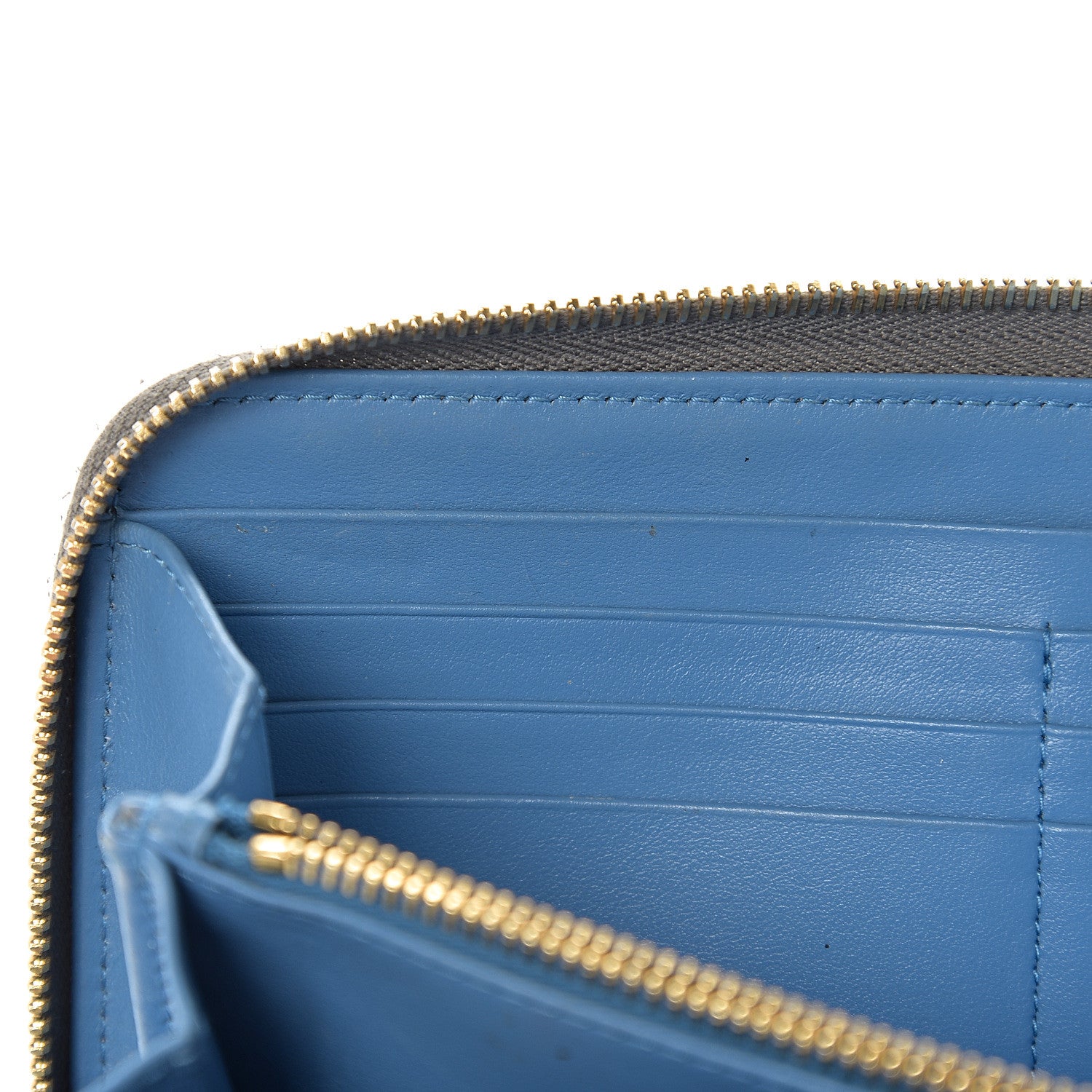 Prada Vitello Daino Zip Around Wallet Marmo Cobalto 6 of 10
