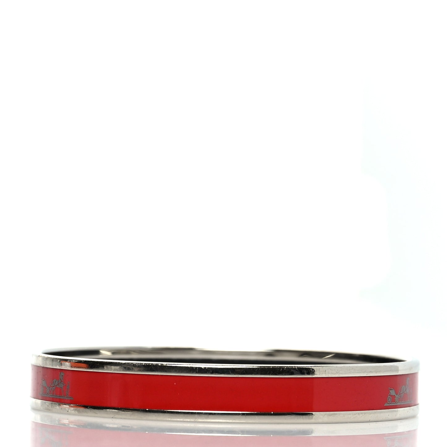 Enamel Printed Caleche Narrow Bracelet 70 Rouge Amarante