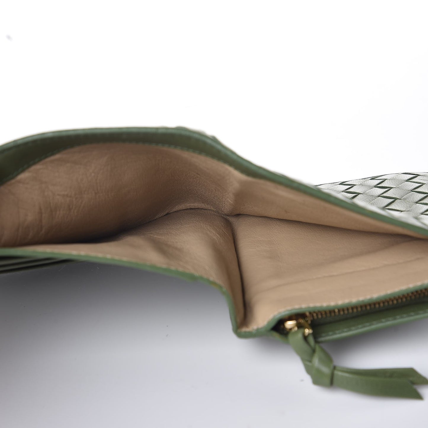 Nappa Intrecciato French Flap Wallet Foglia