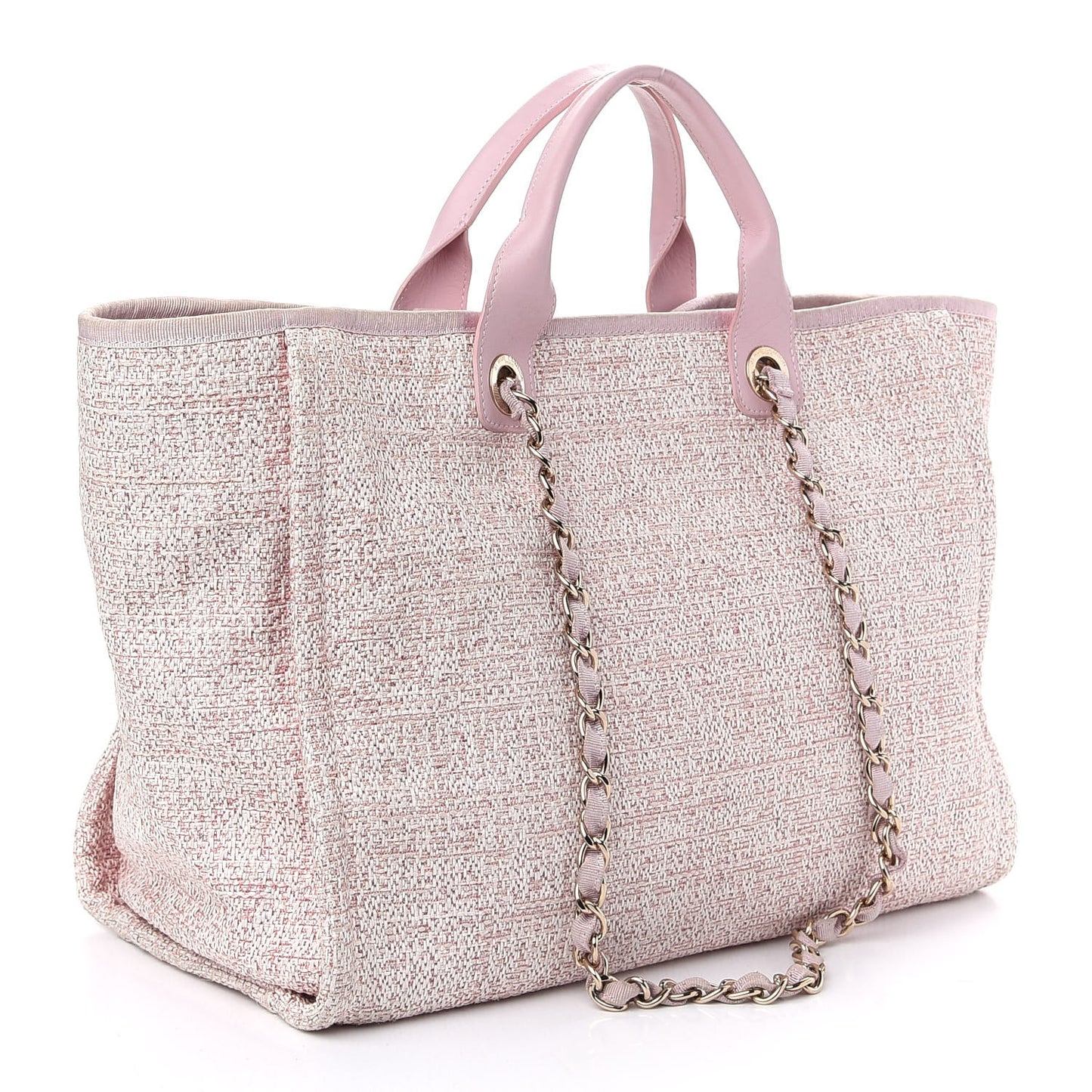 Lurex Boucle Deauville Medium Tote Pink