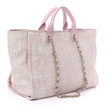 Chanel Lurex Boucle Deauville Medium Tote Pink 3 of 10