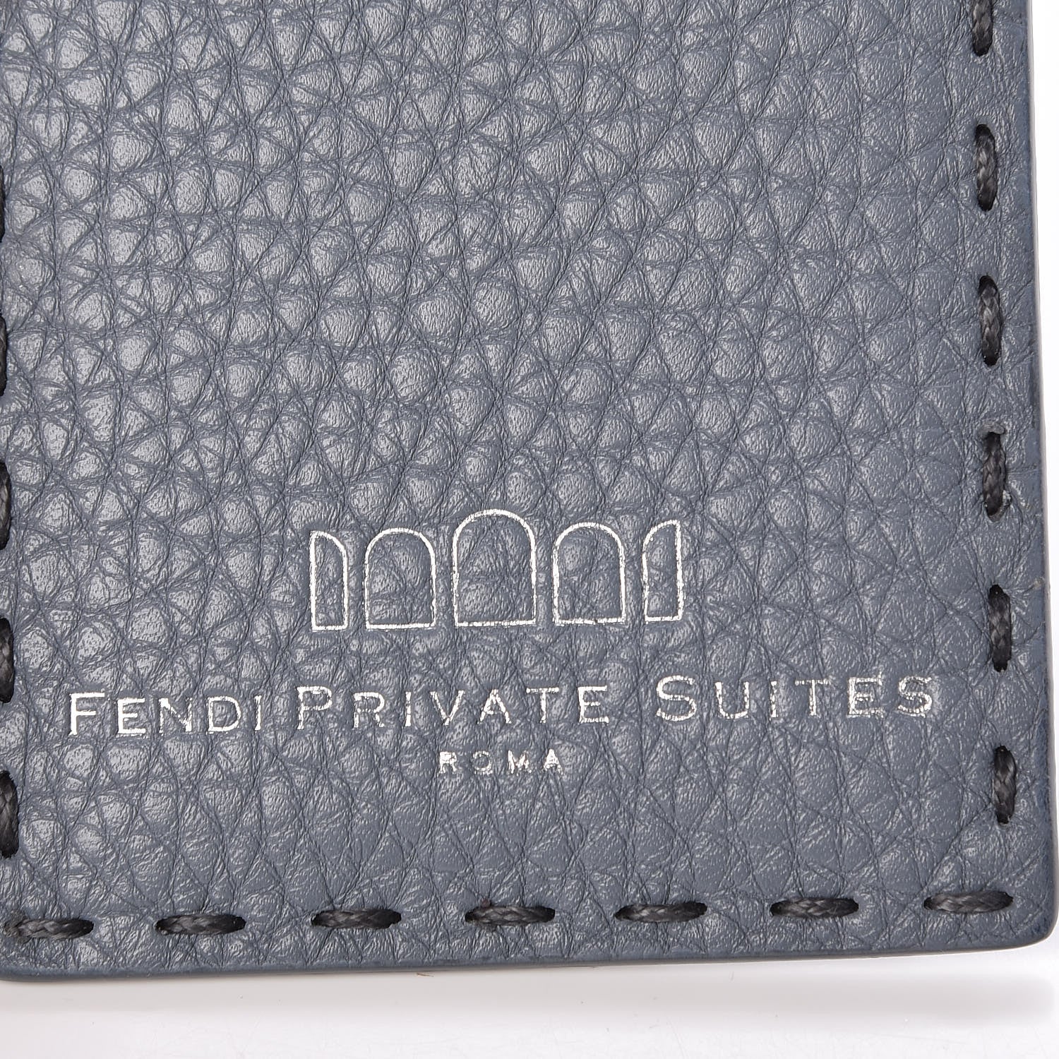Fendi Calfskin Romano Selleria Private Suites Card Holder Blue 5 of 6