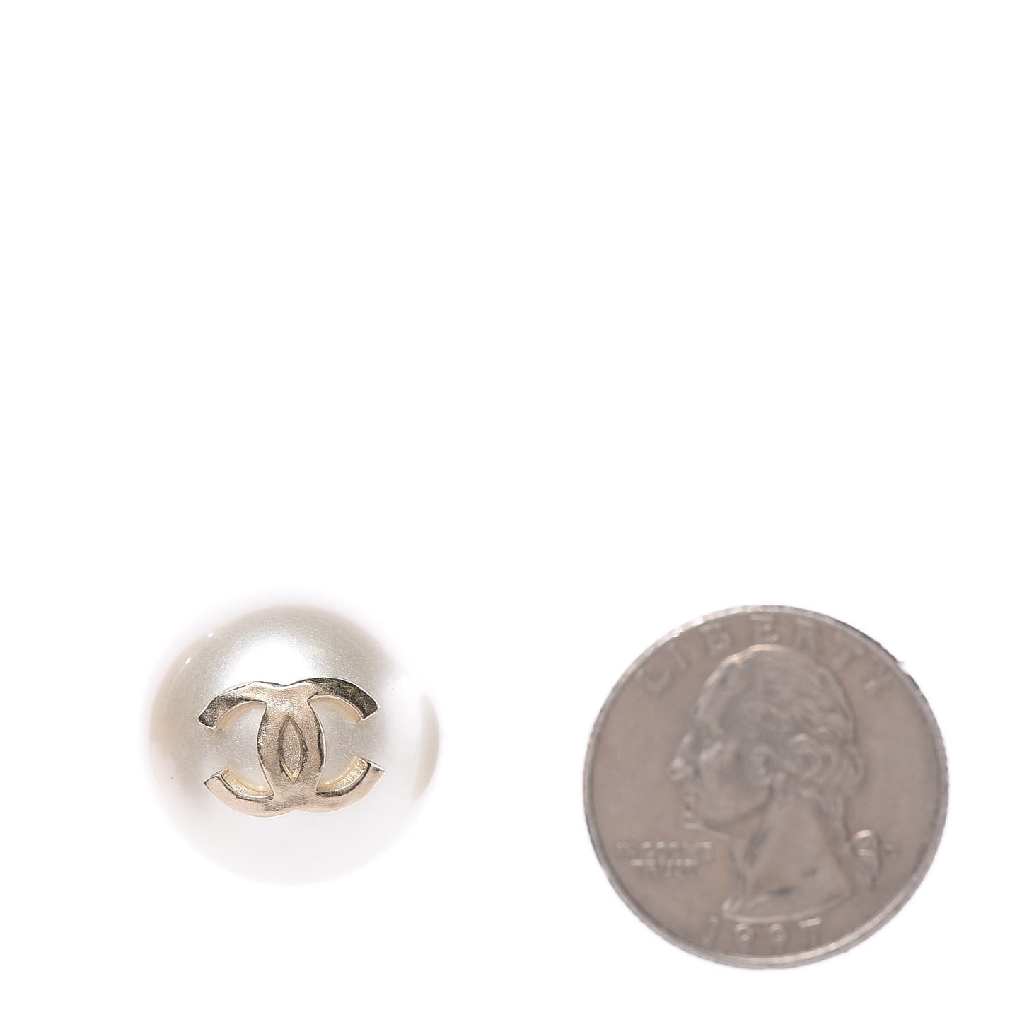 Pearl CC Large Earrings Gold
