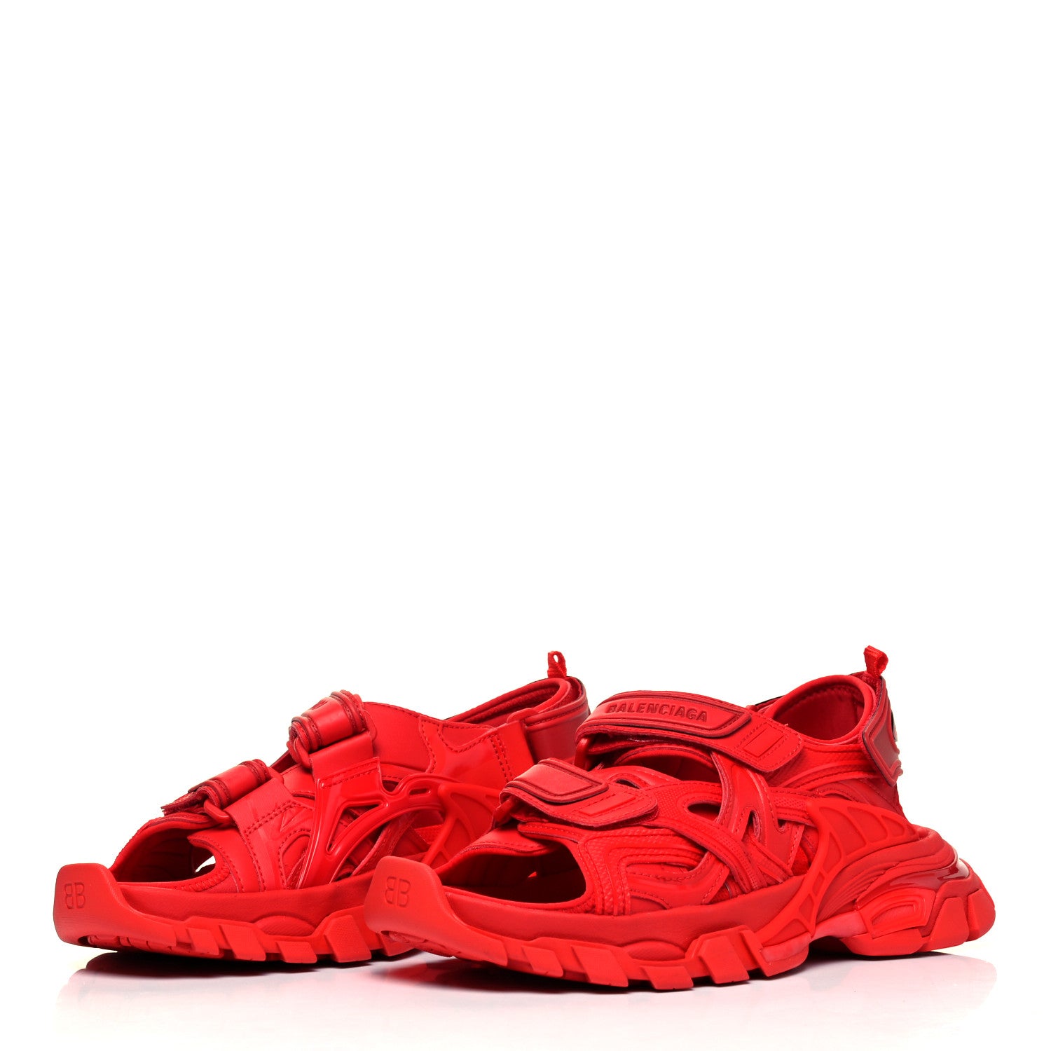 Balenciaga Neoprene Rubber Womens Track Sandals 37 Full Red 3 of 6