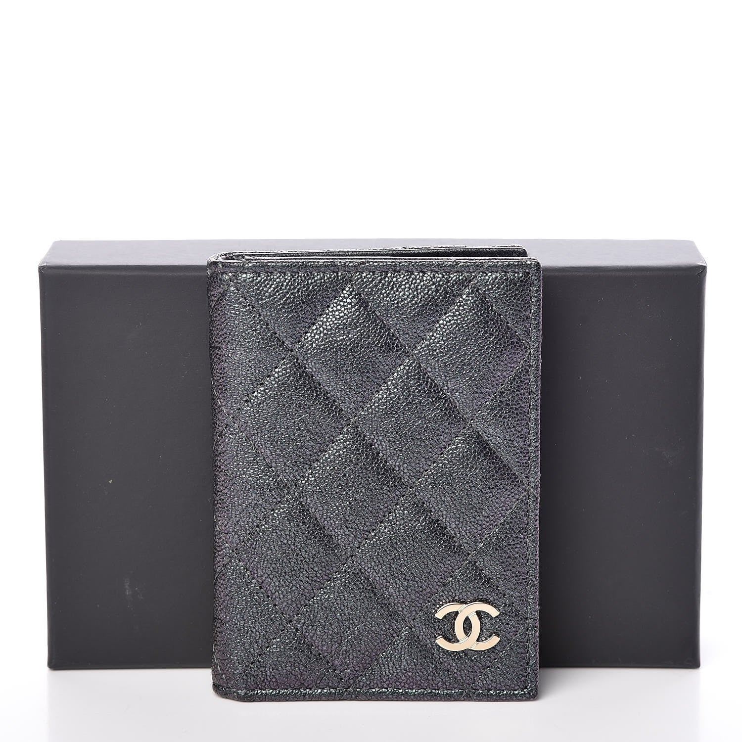Chanel Iridescent Caviar Quilted Card Holder Wallet Black 12 of 12