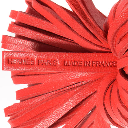 Hermes Lambskin Carmen Tassel Key Holder Rouge Indienne 3 of 5