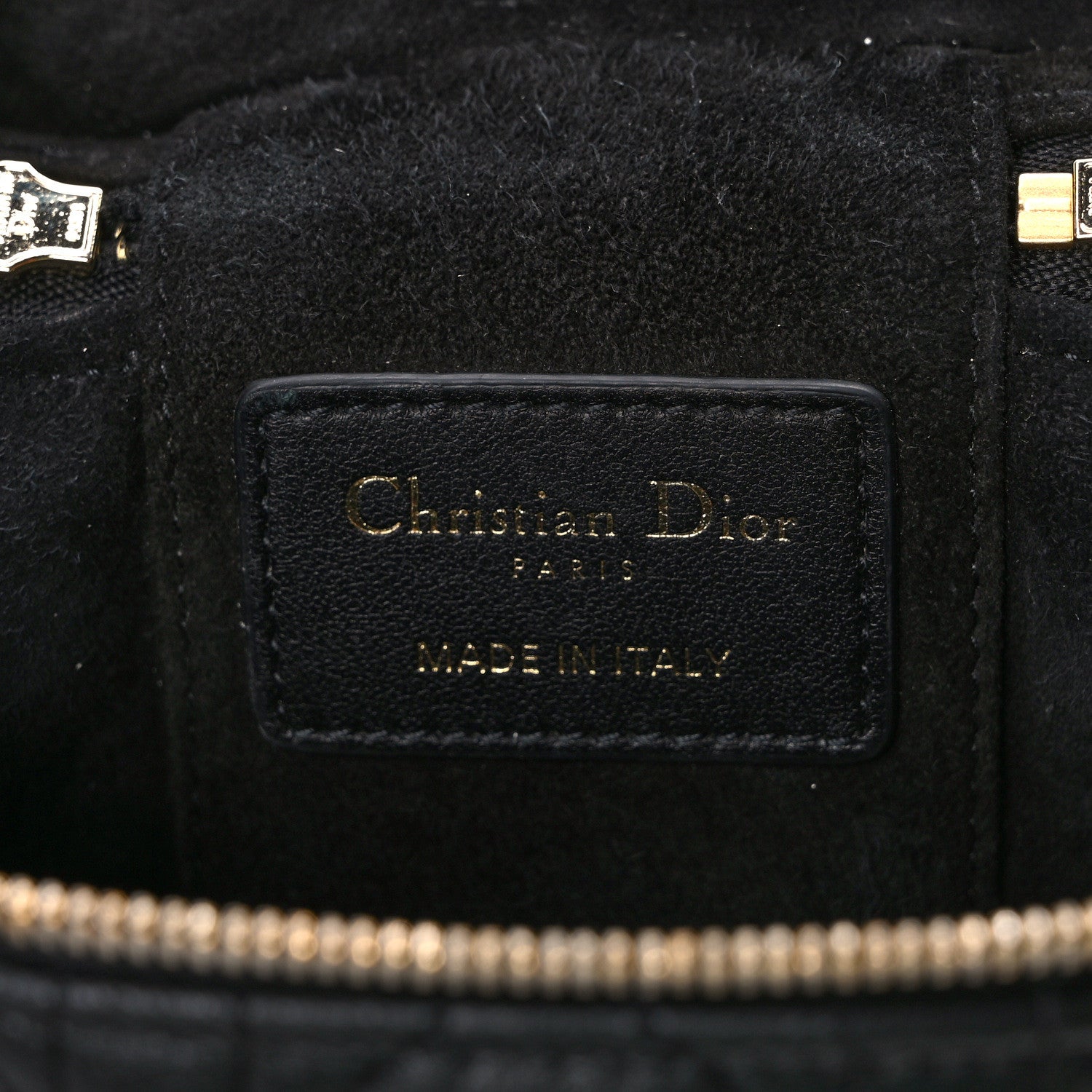 Christian Dior Lambskin Cannage Micro Lady Dior Vanity Case Black 6 of 9