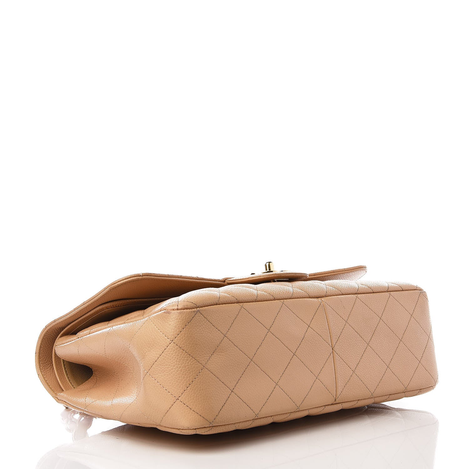 Chanel Caviar Quilted Jumbo Double Flap Beige 3 of 9