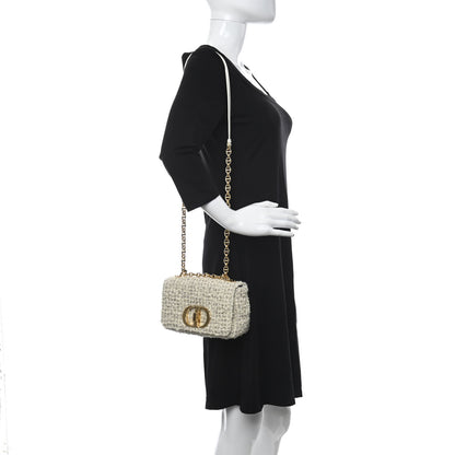 Christian Dior Tweed Cannage Small Caro Bag White 2 of 12
