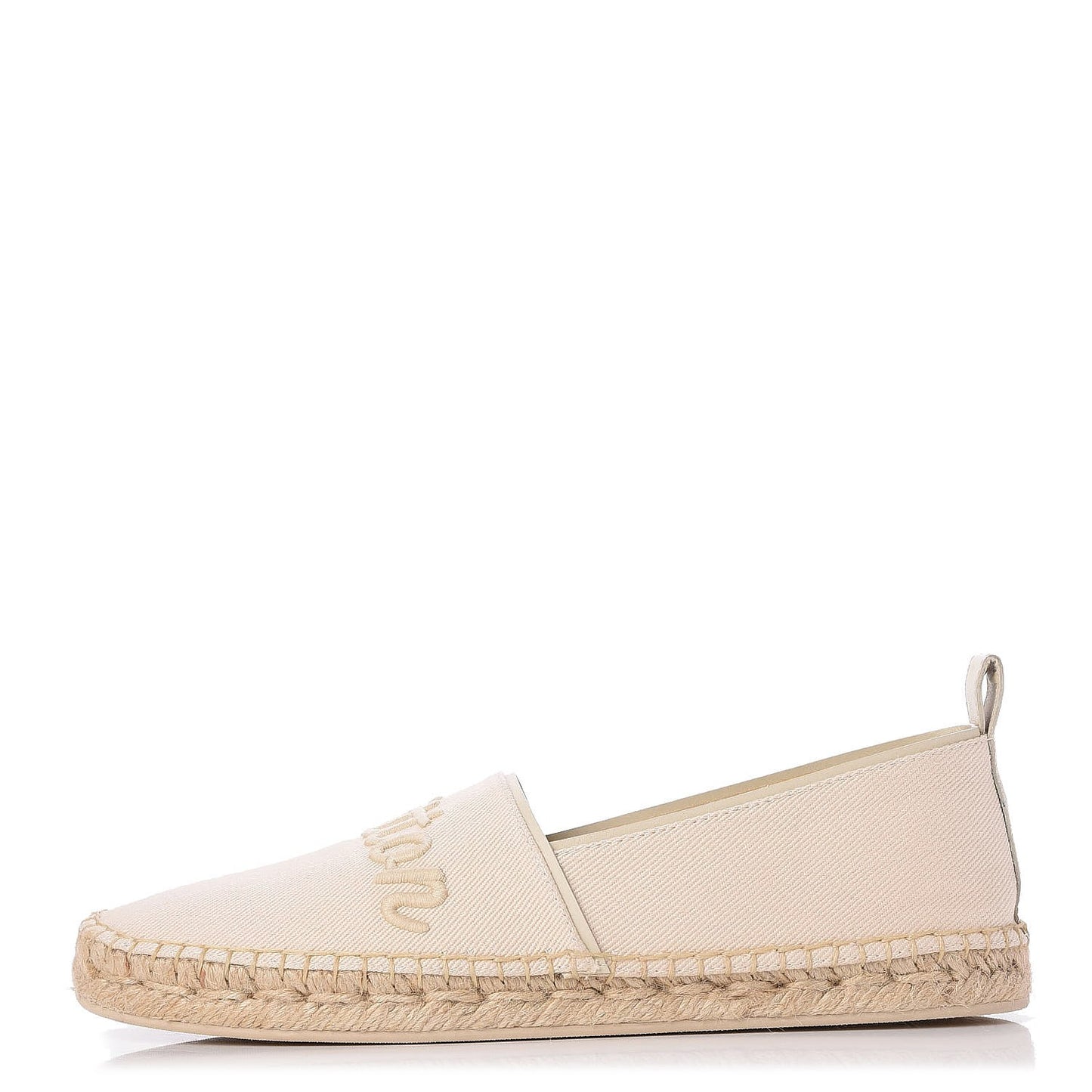 Canvas Waterfall Espadrille Flats 38 Ecru