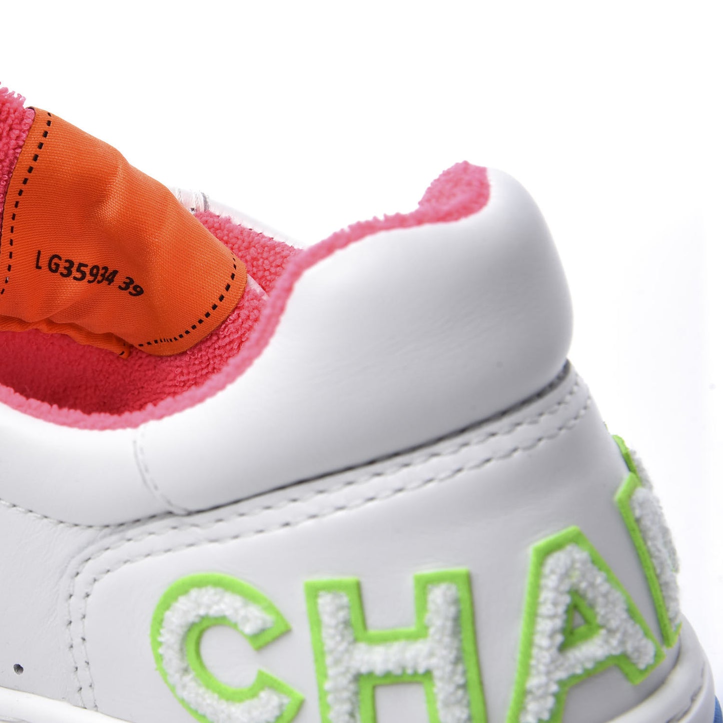Calfskin Womens Logo Sneakers 39 White Multicolor