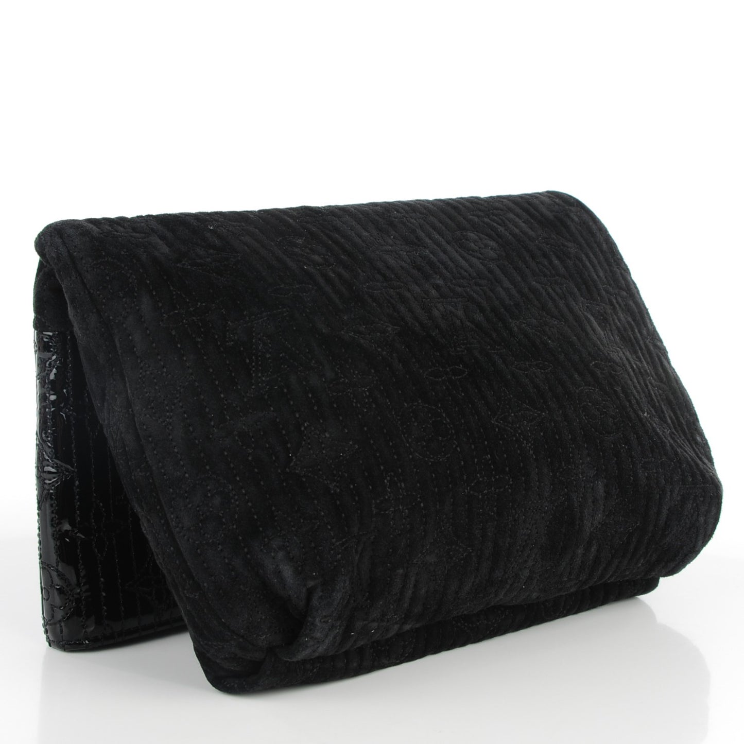 Suede Monogram Motard Afterdark Clutch Black