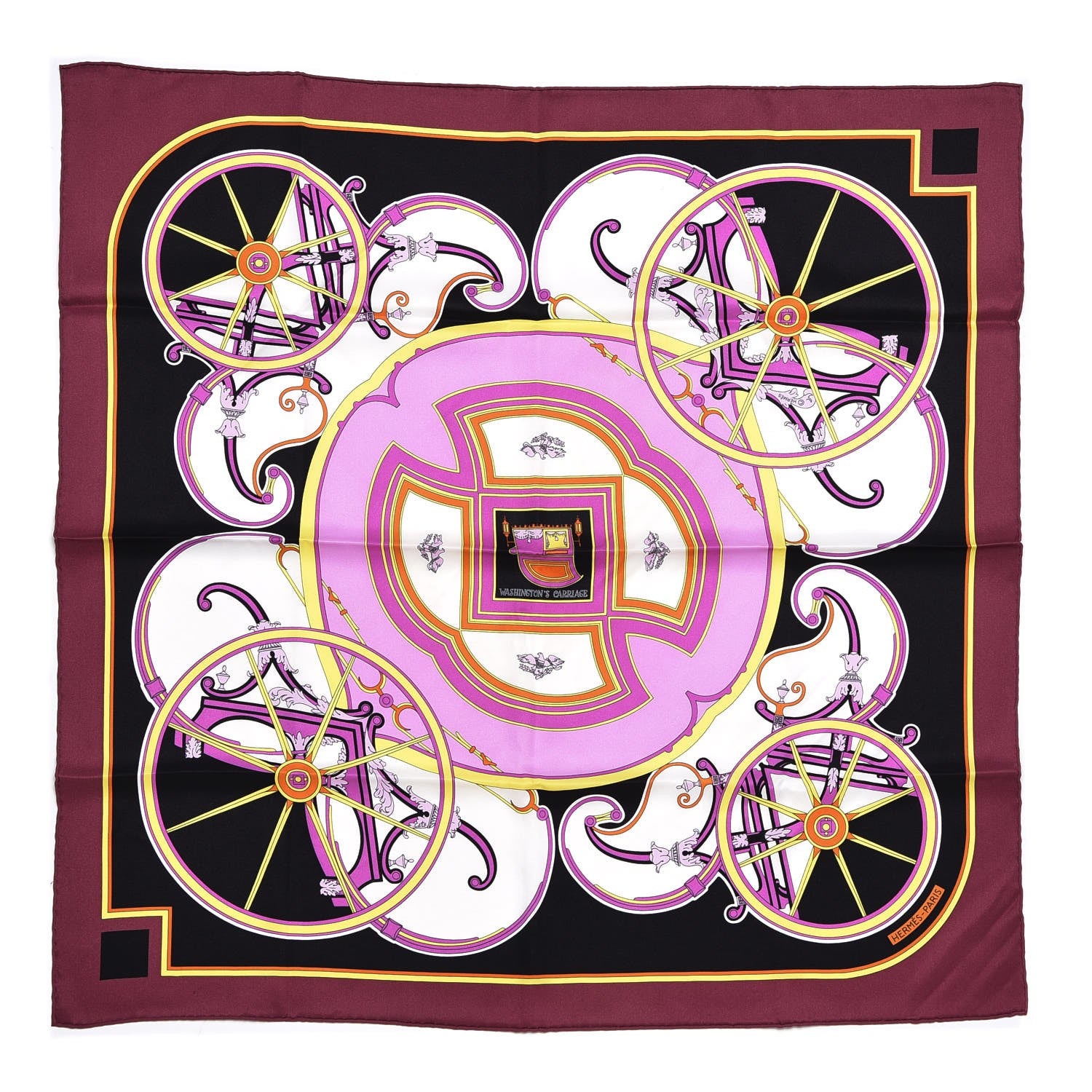 Hermes Silk Washington's Carriage Scarf 65 1 of 6
