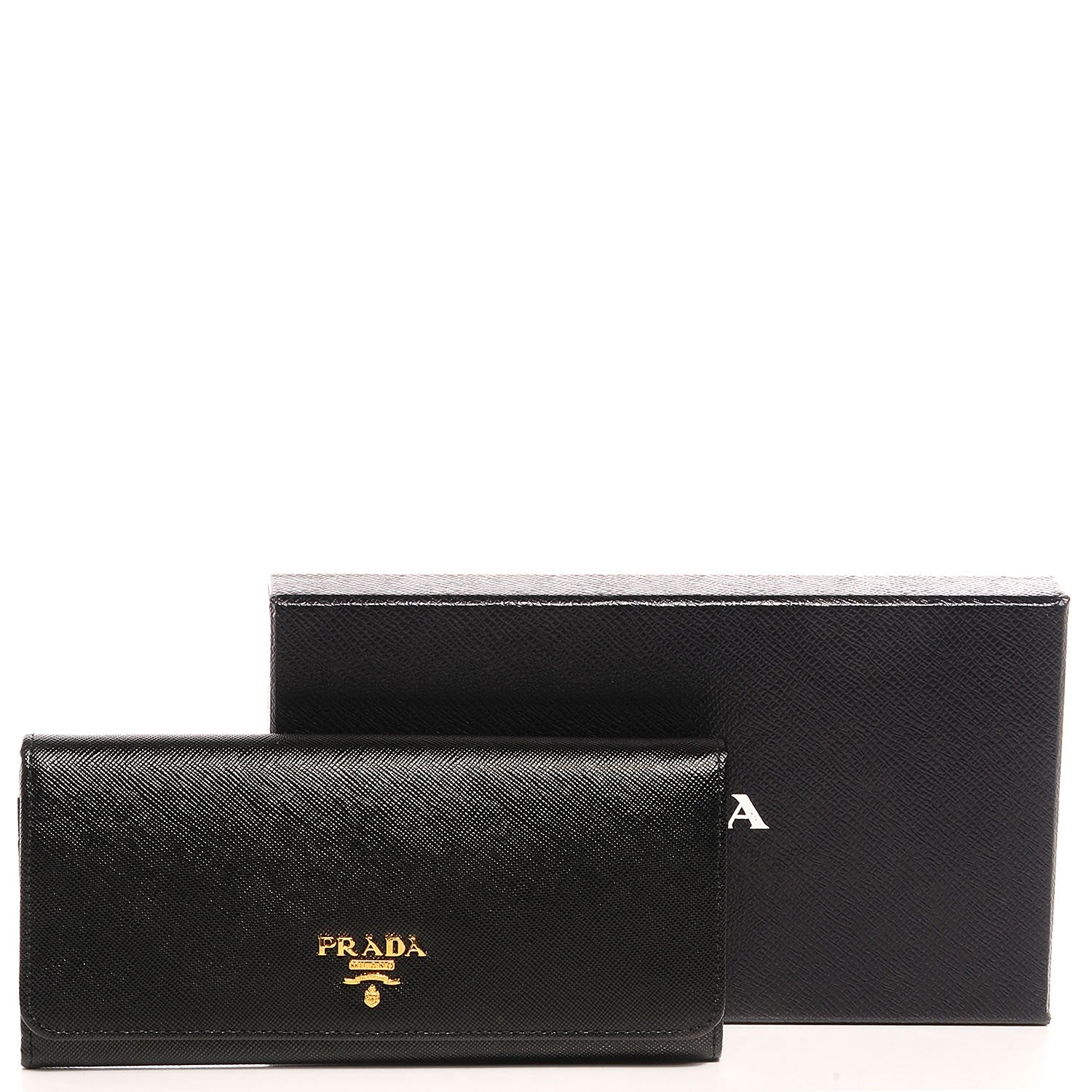 Prada Saffiano Metal Continental Flap Wallet Nero Black 5 of 12