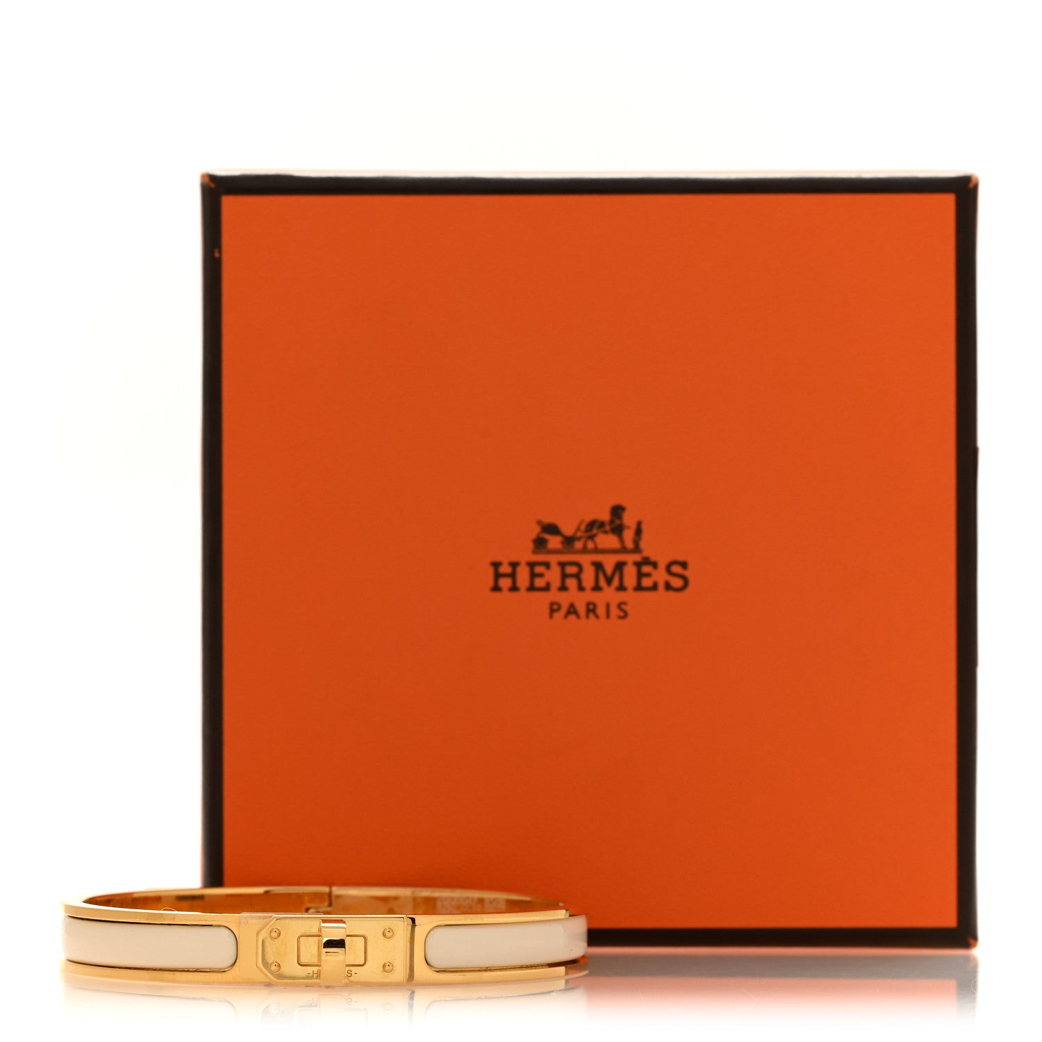 Hermes Enamel Mini Clic Kelly Bracelet GM Creme 5 of 5