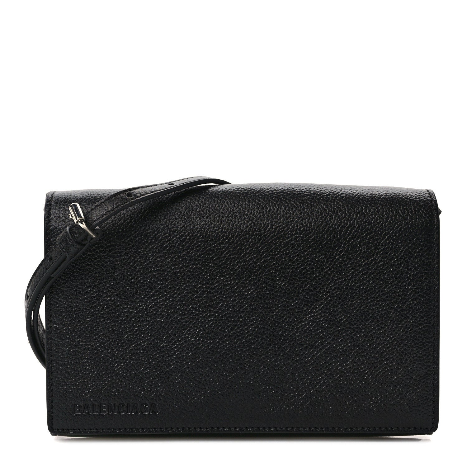 Balenciaga Grained Calfskin Phone Holder Black 1 of 8