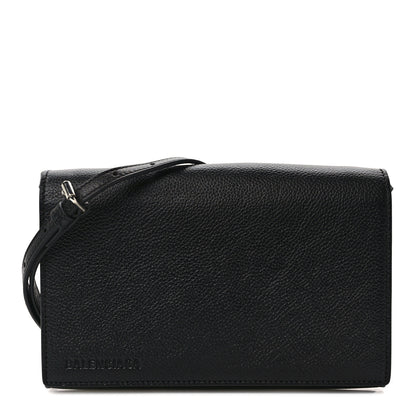 Balenciaga Grained Calfskin Phone Holder Black 1 of 8