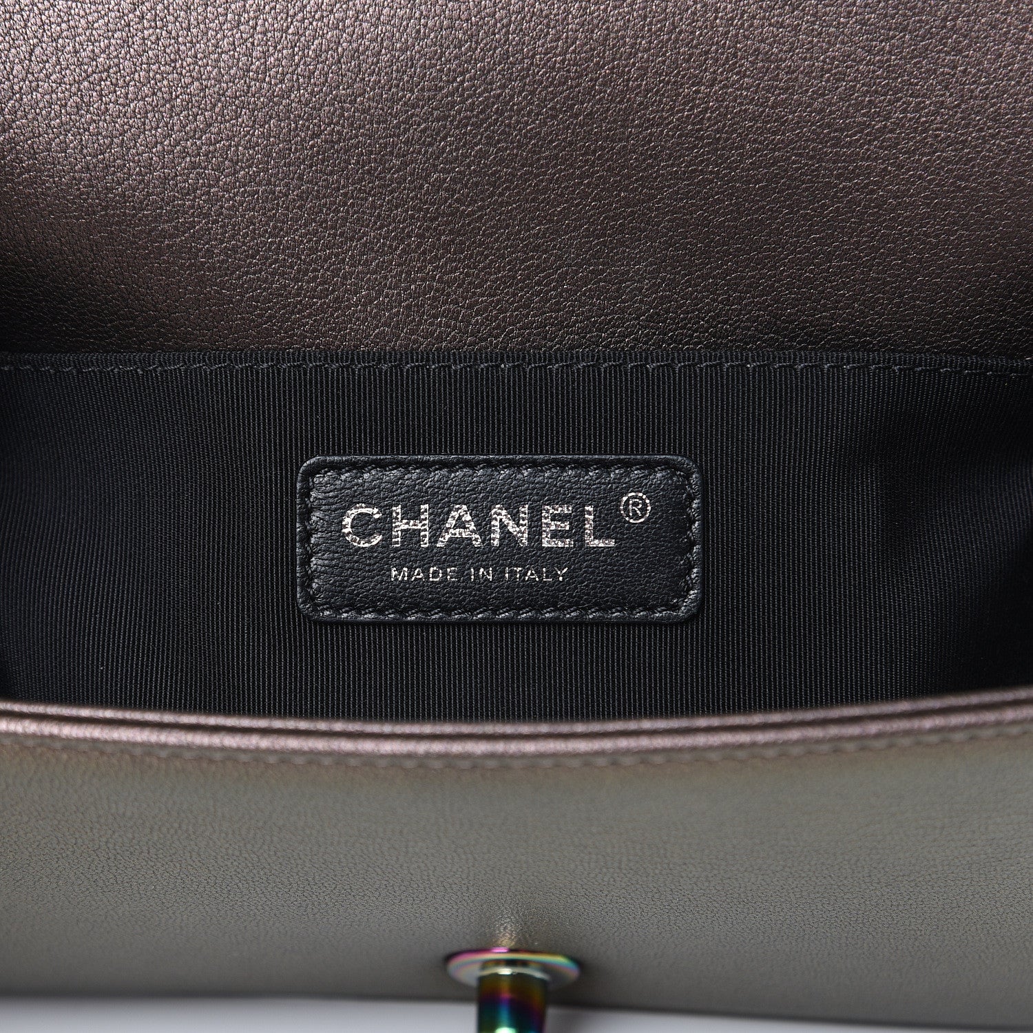 Chanel Iridescent Goatskin Quilted Small Boy Flap Dark Gold 6 of 10