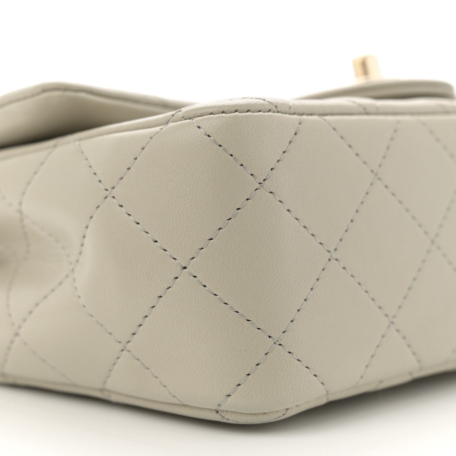 Chanel Lambskin Quilted Mini Rectangular Flap Grey 9 of 11
