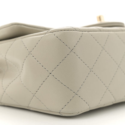 Chanel Lambskin Quilted Mini Rectangular Flap Grey 9 of 11