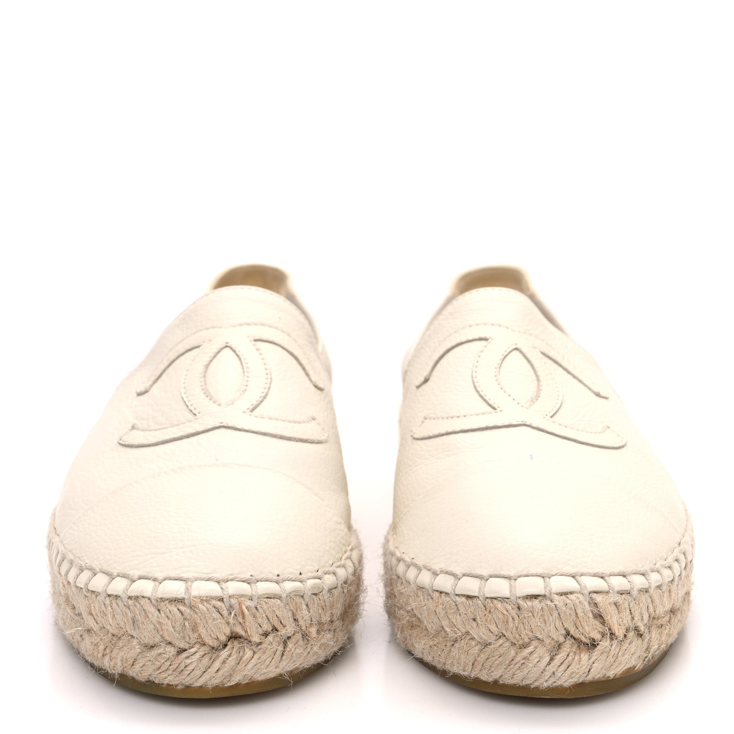 Chanel Lambskin CC Espadrilles 37 White 3 of 12