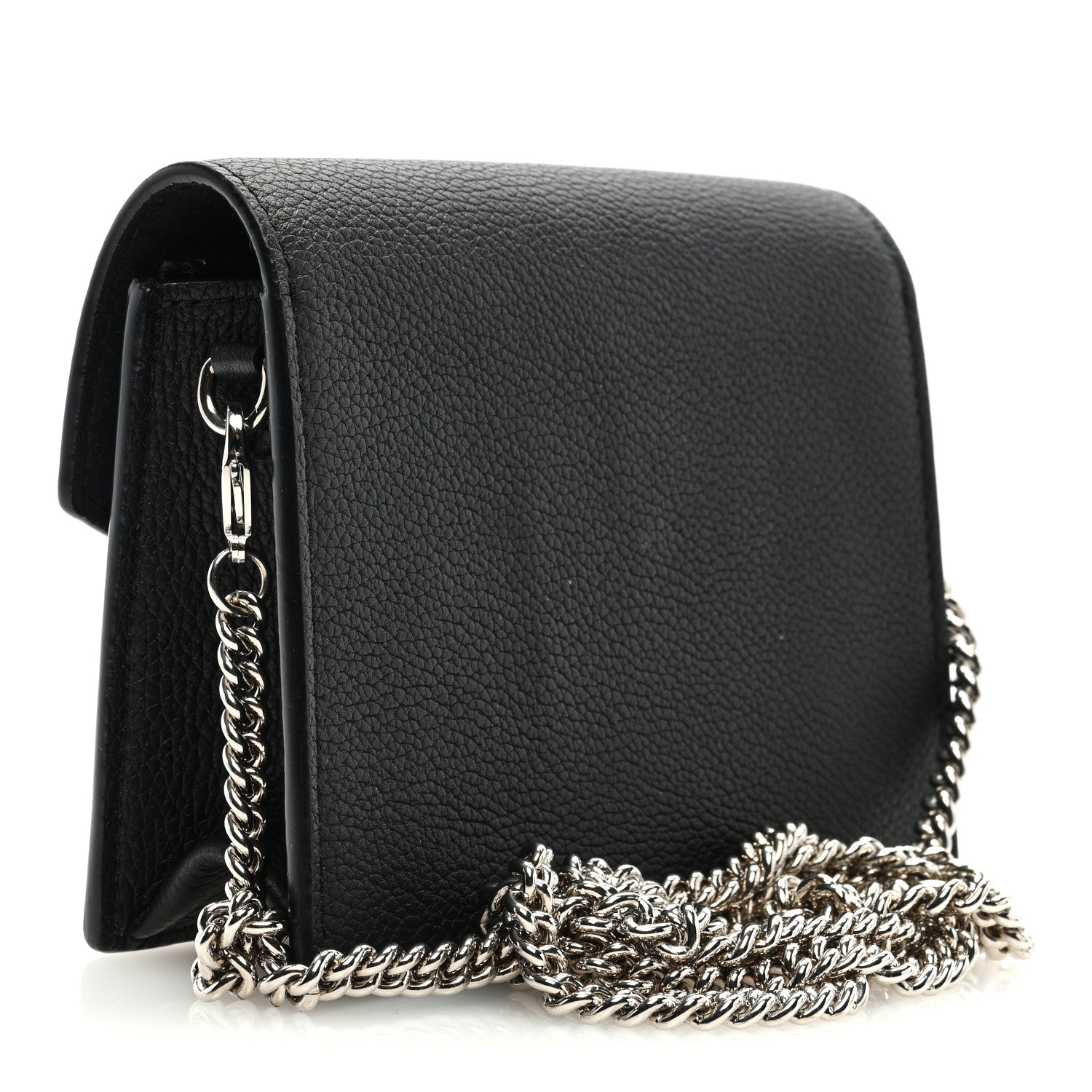 Louis Vuitton Soft Calfskin Mini My Lockme Chain Pochette Black 2 of 8