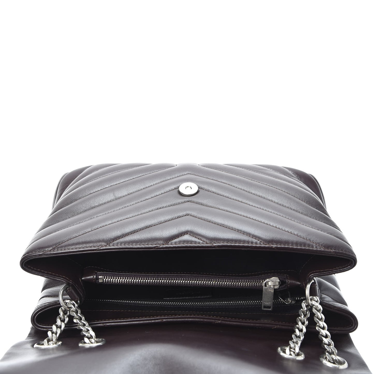 Calfskin Y Quilted Monogram Medium Loulou Chain Satchel Amaranto