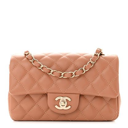 Chanel Lambskin Quilted Mini Rectangular Flap Brown 1 of 12