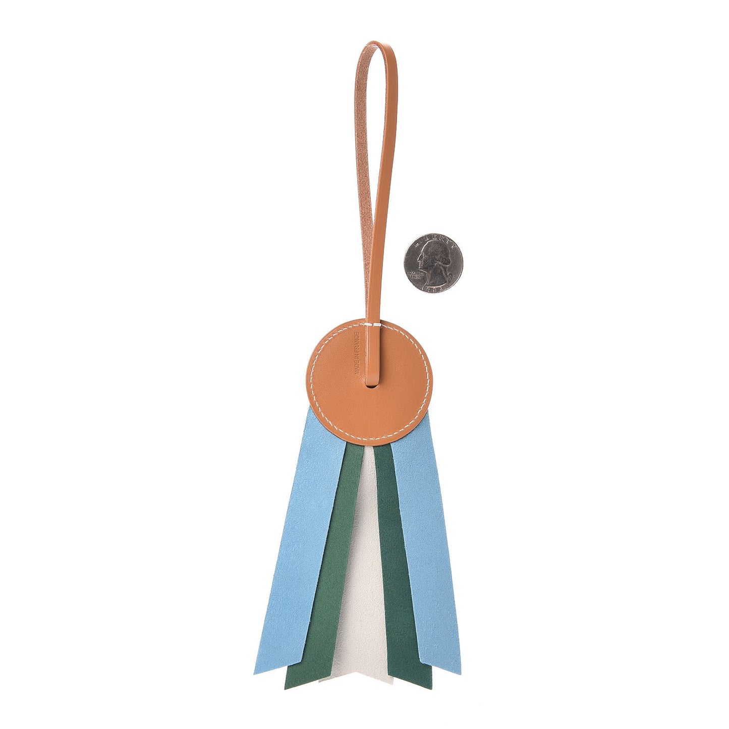 Vache Hunter Milo Lambskin Paddock Flot Bag Charm Natural Sable Craie Malachite Celeste