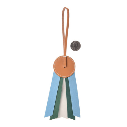 Hermes Vache Hunter Milo Lambskin Paddock Flot Bag Charm Natural Sable Craie Malachite Celeste 2 of 5