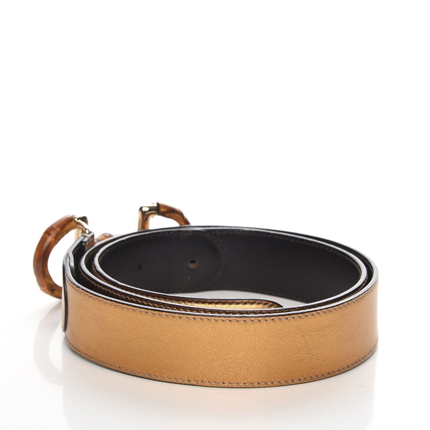 Gucci Leather Bamboo Horsebit Belt 90 36 Bronze 3 of 7