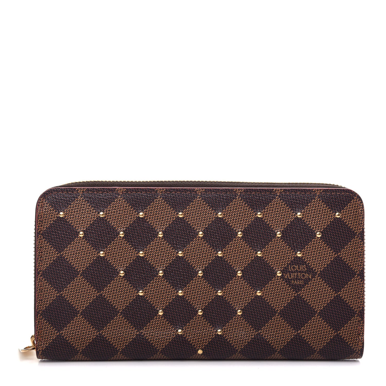 Louis Vuitton Damier Ebene Studded Zippy Wallet Cherry 1 of 7