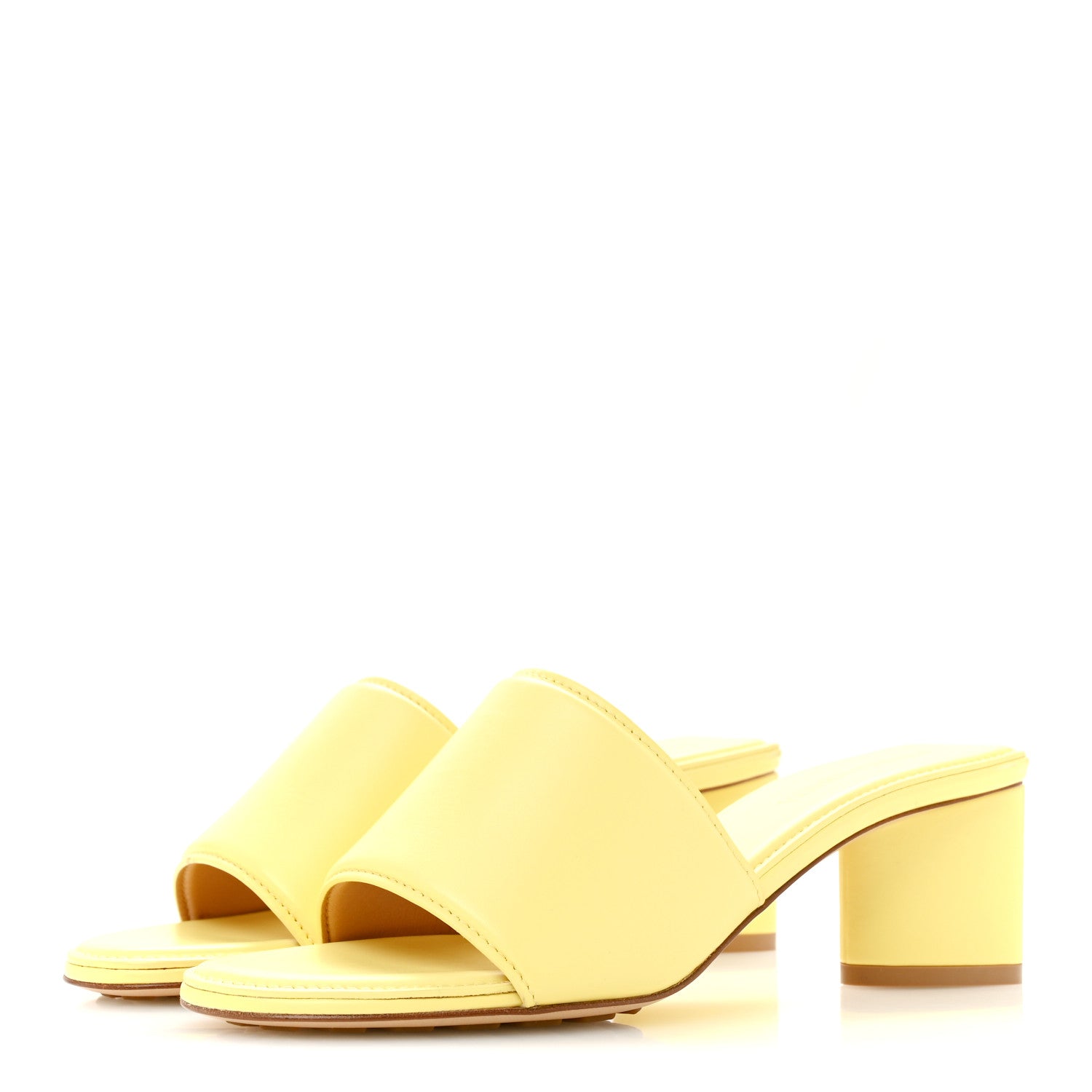 Bottega Veneta Vienna Calfskin The Band Mule Sandals 35.5 Lemonade 4 of 9