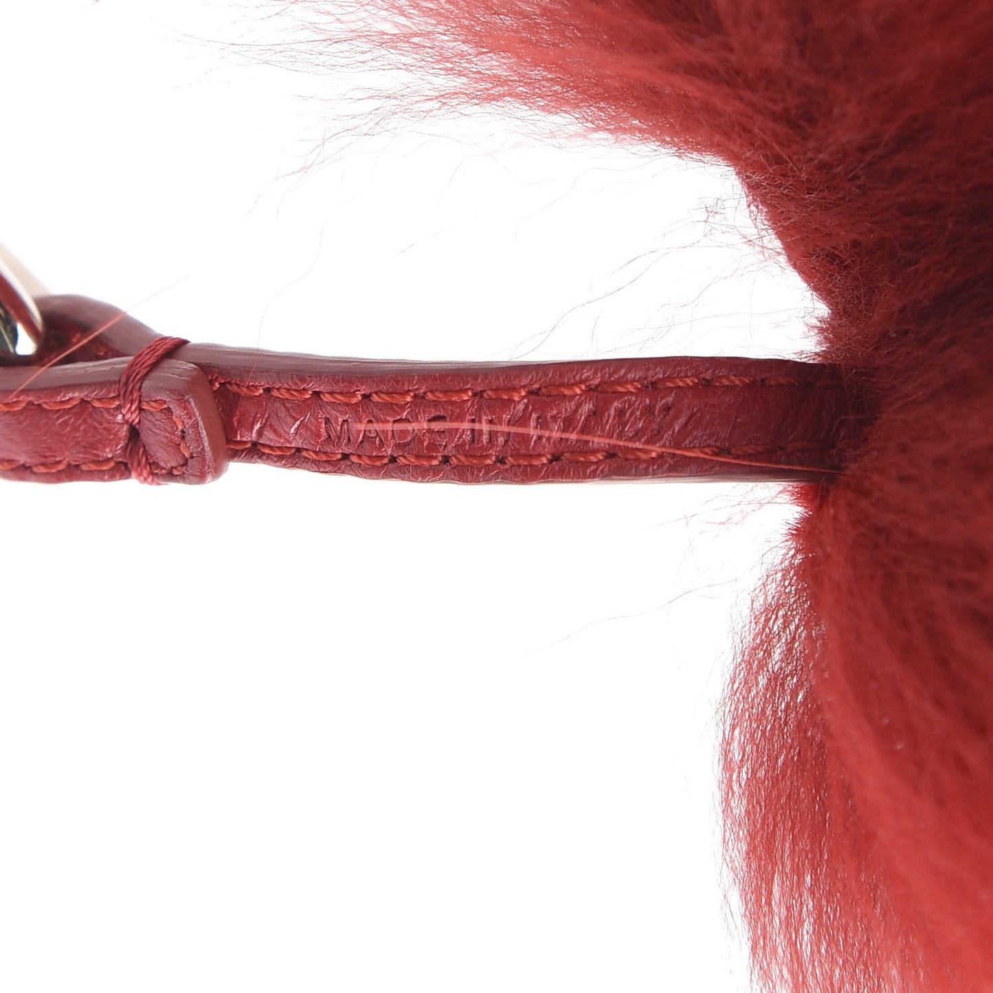 Fox Rabbit Fur Nappa Metal Small Monster Bag Bug Cube Charm Strawberry