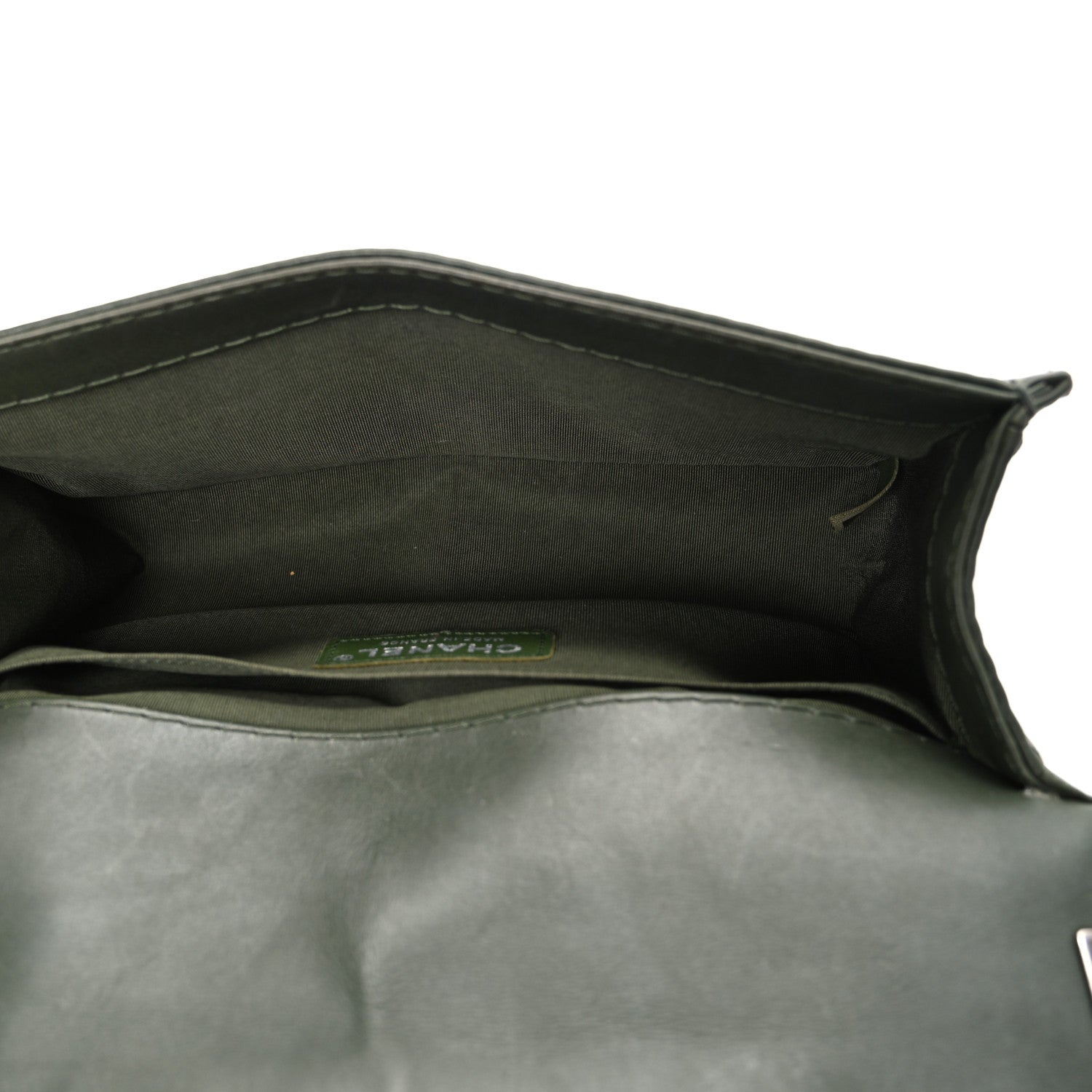 Chanel Calfskin Quilted Double Stitch Medium Boy Flap Green 5 of 12